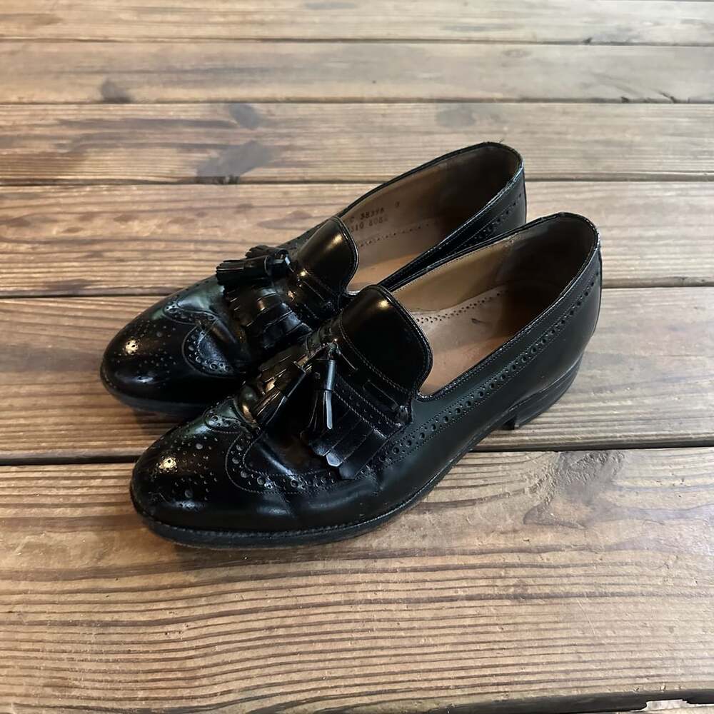 Johnston & Murphy Black Wingtip Tasseled Dress Shoes - 9D